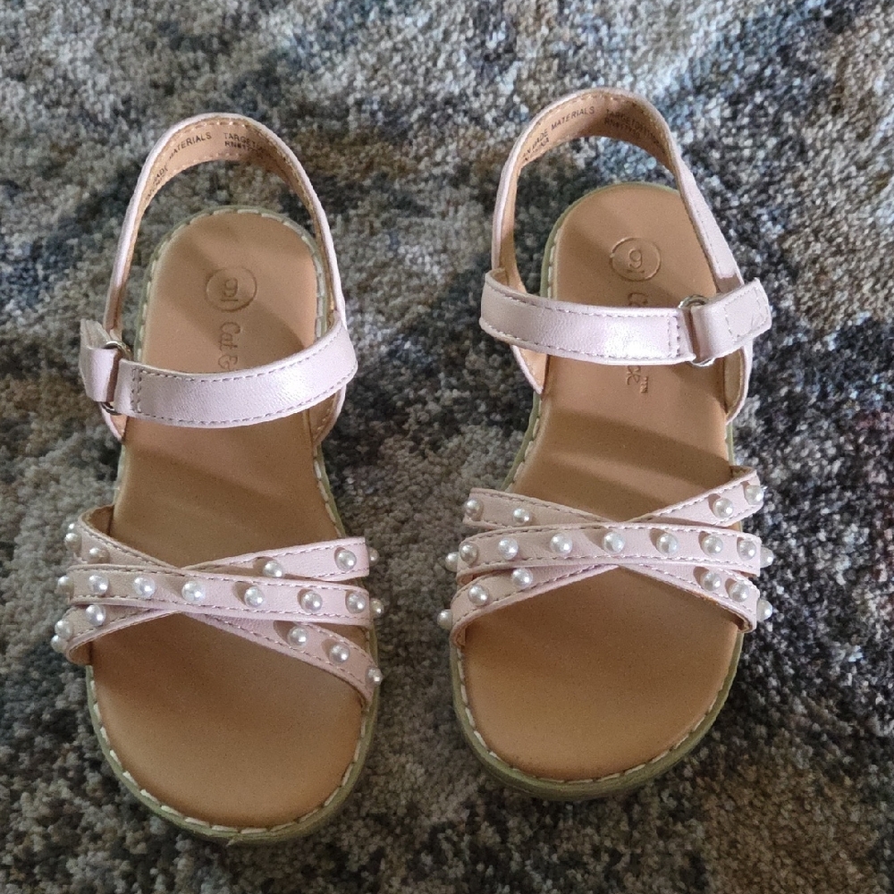 Cat & Jack Pink Sandals with Adjustable Ankle Strap